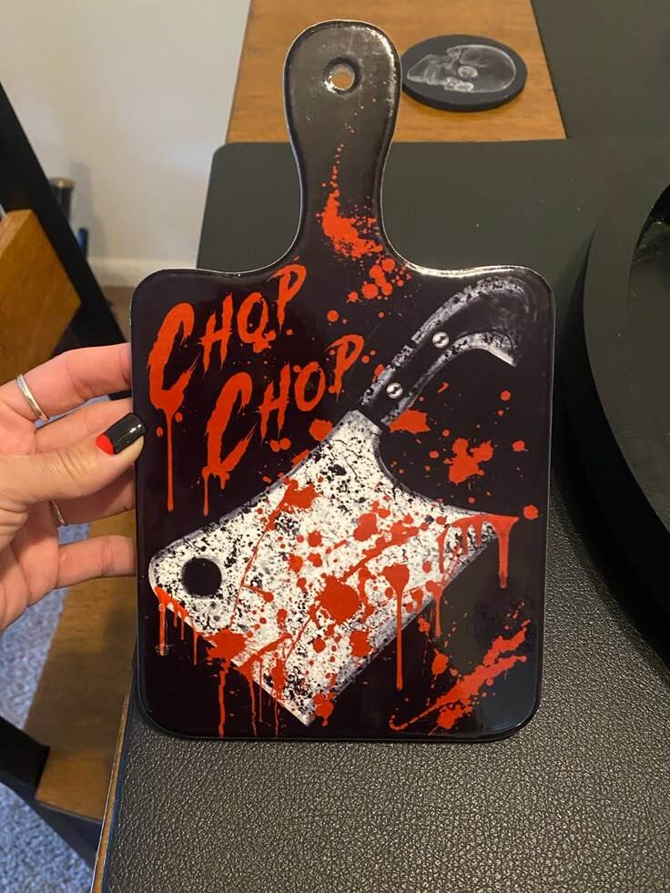 Alchemy England Chop Chop Graphic Cutting Board _ Color_ Black_Red _ Size_ Os
